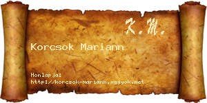 Korcsok Mariann névjegykártya